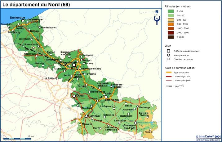 topografik pou drese kat nan Liy